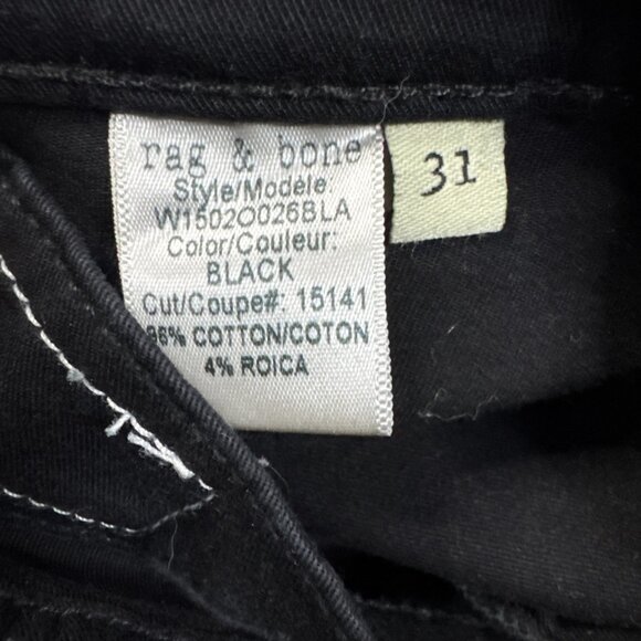Rag & Bone Mens Skinny Black Mid Rise Jeans Size 31x32 - Picture 6 of 8